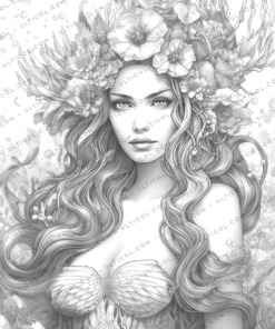 Mermaids Coloring Pages for Adults