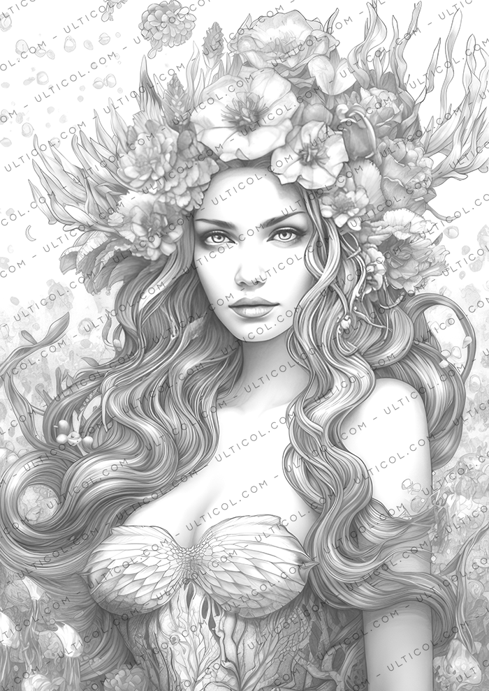 Mermaids Coloring Pages for Adults