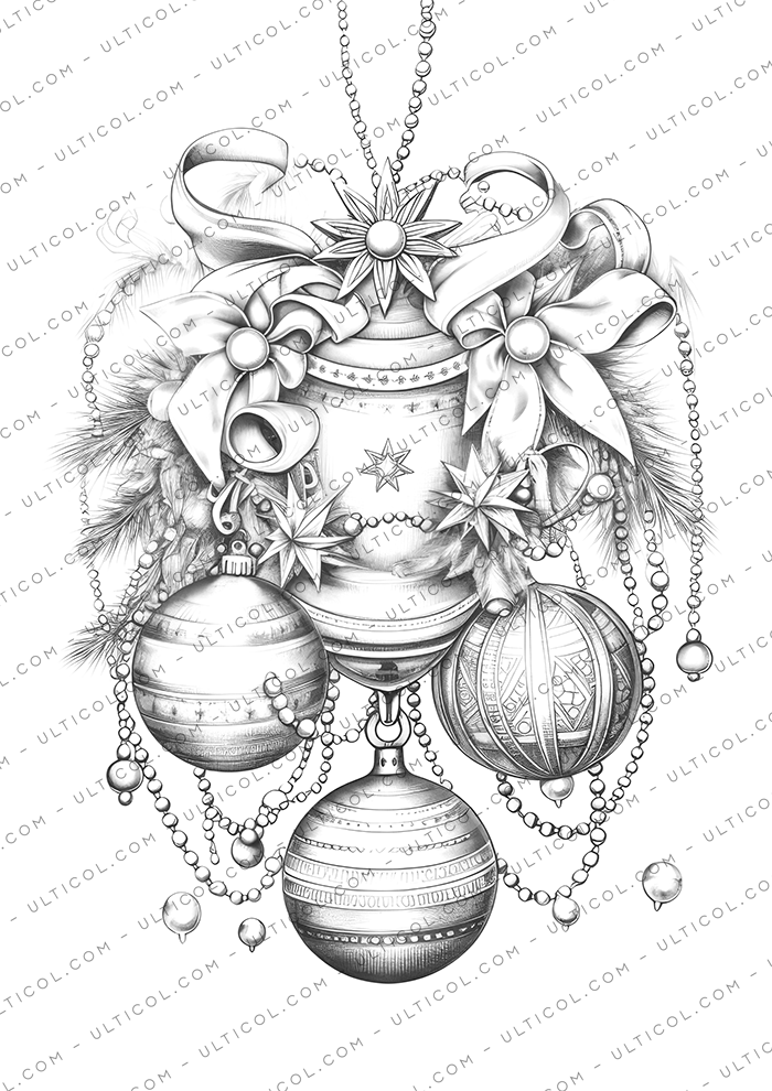 Christmas Baubles Coloring Pages