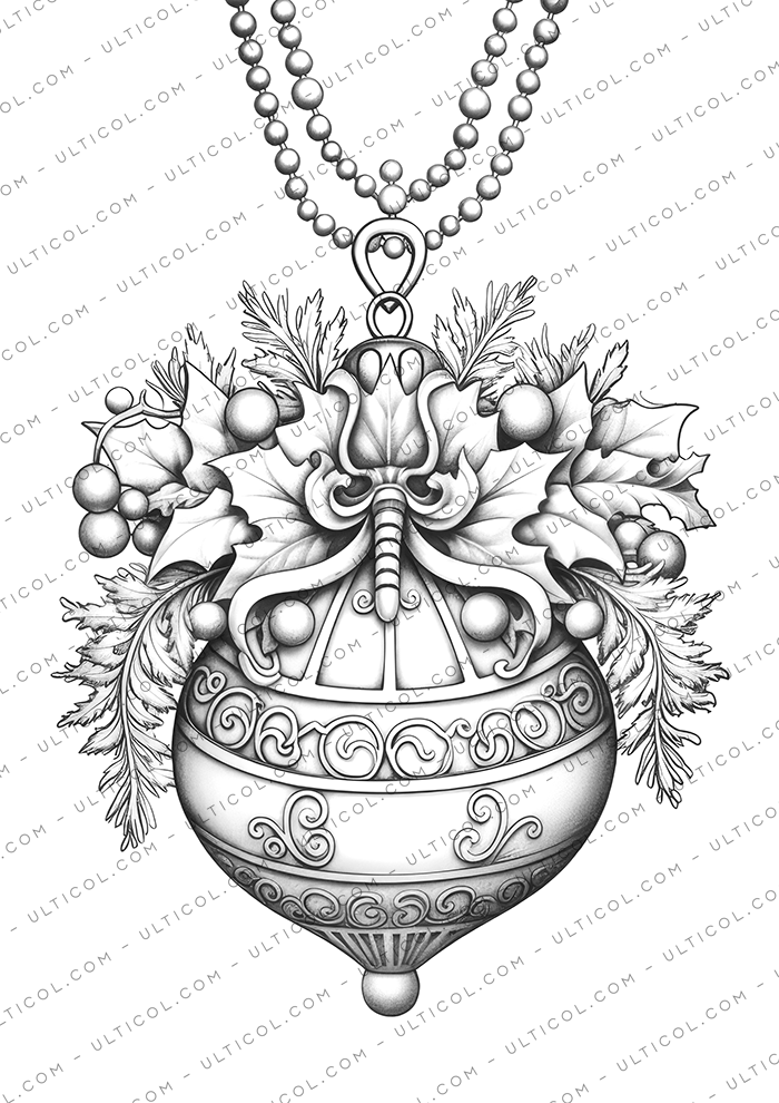 Christmas Baubles Coloring Pages