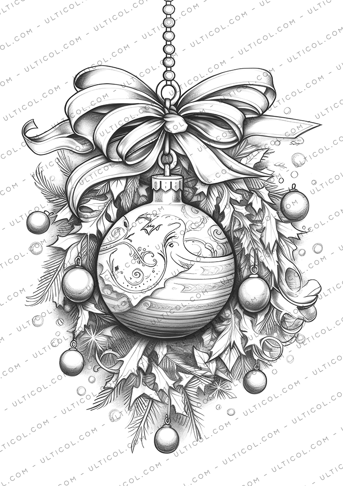 Christmas Baubles Coloring Pages