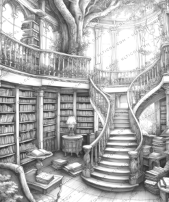 Magical Library Coloring