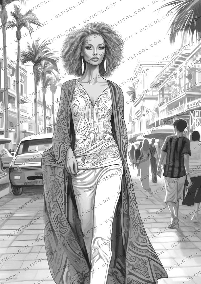 Afro Models Coloring