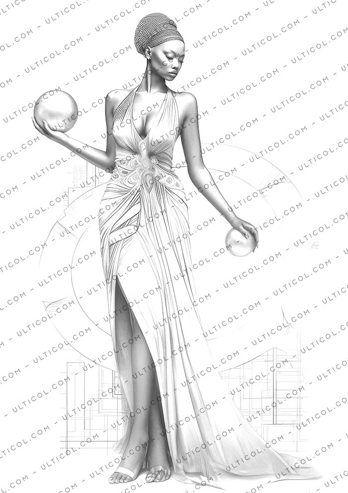 Afro Models Coloring