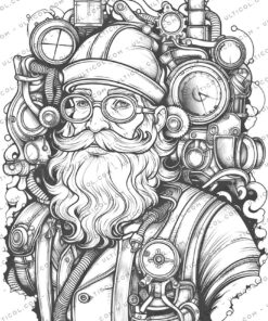 Steampunk Santa Claus Coloring