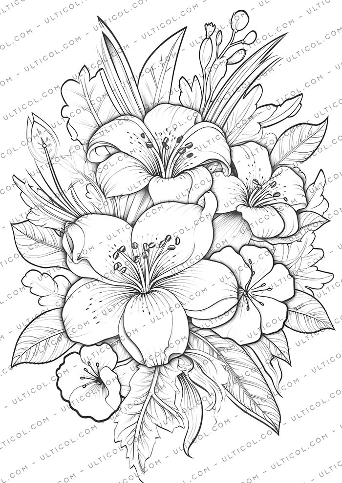 Botanical Flowers Coloring