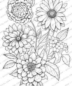 Botanical Flowers Coloring