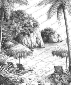 Beautiful Tropical Beaches Coloring