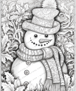 Christmas Scene Coloring Book, Adults & Kids Coloring Pages