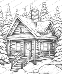 Cozy Cabin Coloring Book