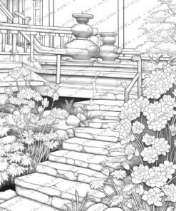 Zen Garden Flowers Coloring