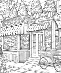Ice Cream Houses Coloring