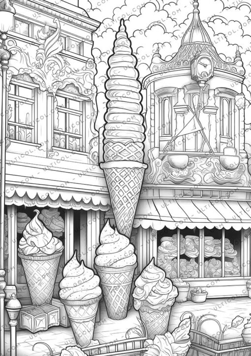 Ice Cream Houses Coloring