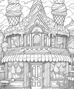 Ice Cream Houses Coloring