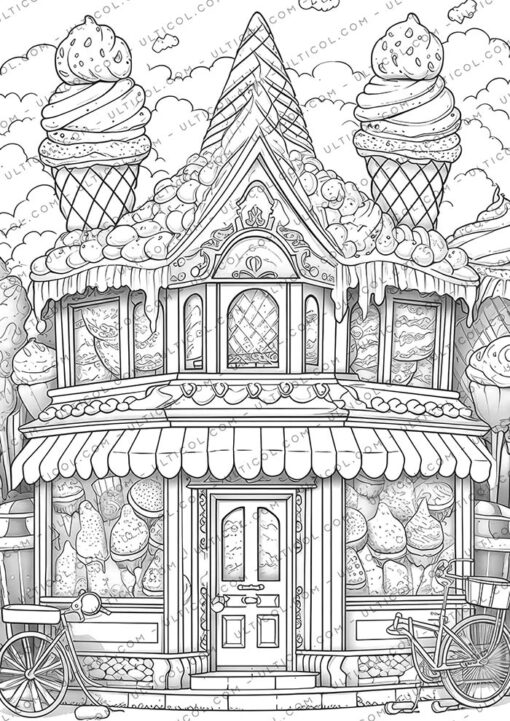 Ice Cream Houses Coloring