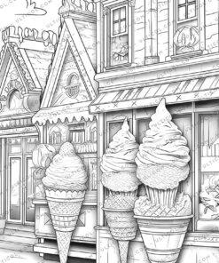 Ice Cream Houses Coloring