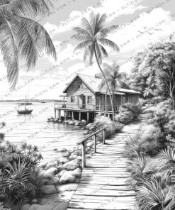 Beautiful Tropical Beaches Coloring