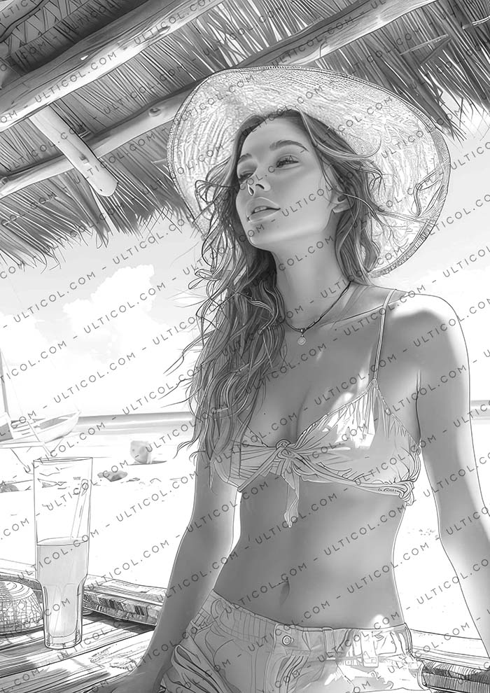 Beach Beauties Coloring