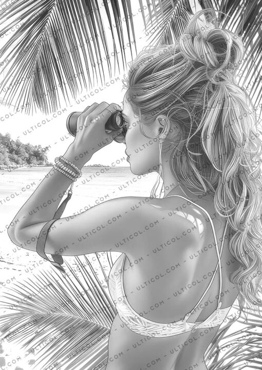Beach Beauties Coloring