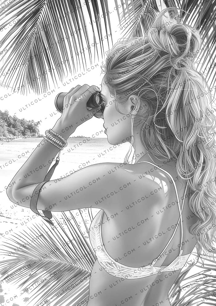 Beach Beauties Coloring