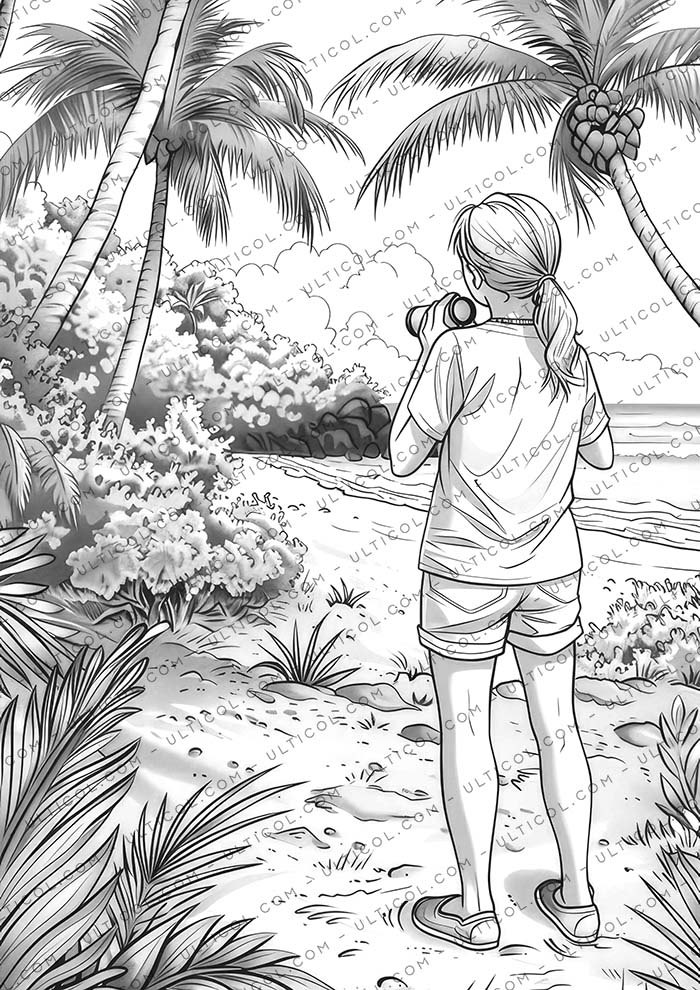 Beach Beauties Coloring