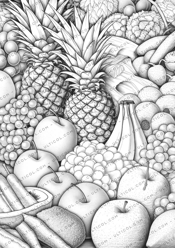 Fruit Paradise Coloring