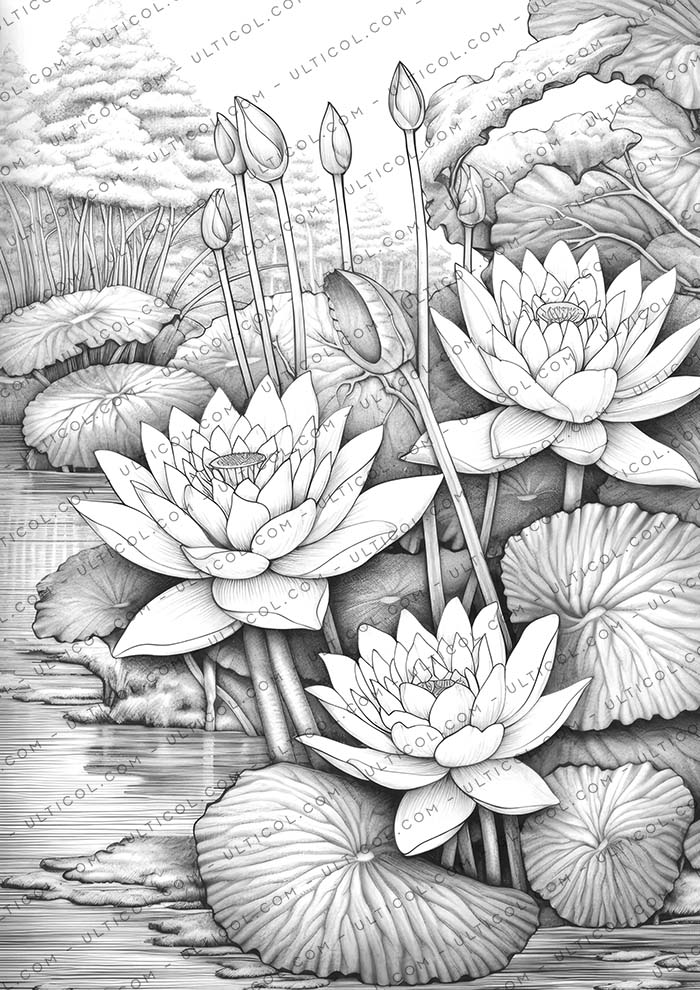 Lotus flower Coloring