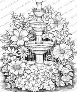 Blooming Fountains Coloring