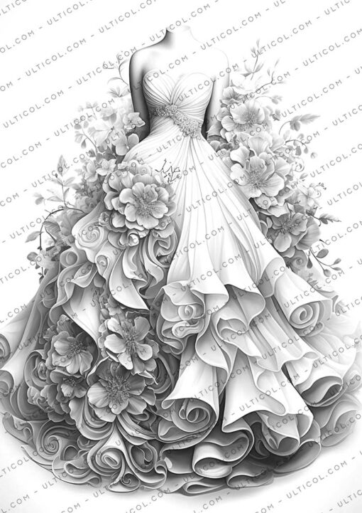 Floral Dress Coloring