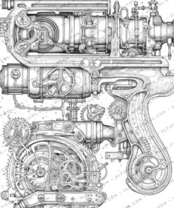 steampunk gun Coloring