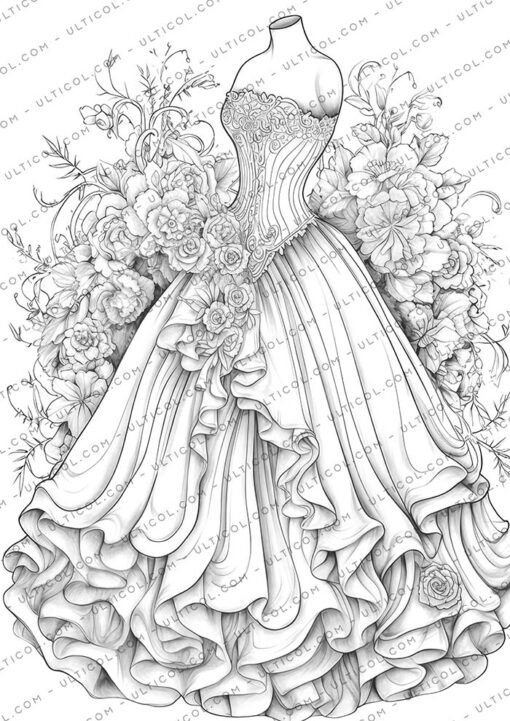 Floral Dress Coloring