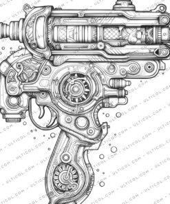steampunk gun Coloring