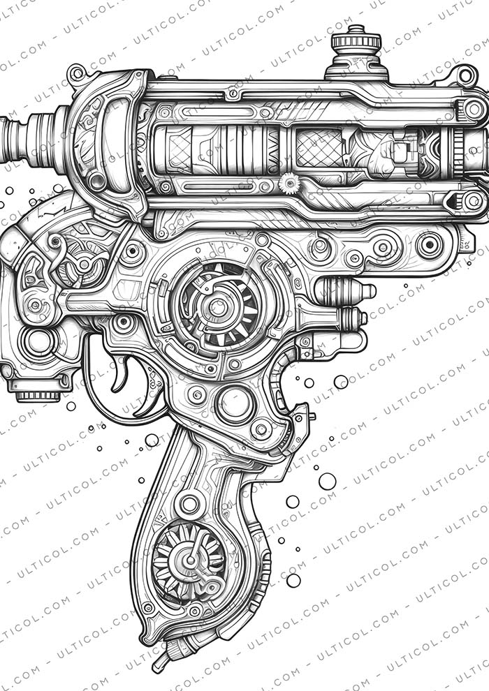 steampunk gun Coloring