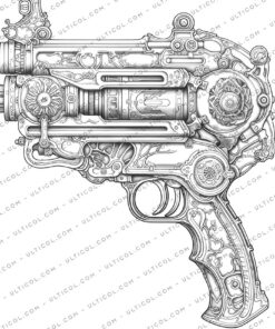 steampunk gun Coloring