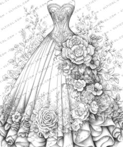 Floral Dress Coloring