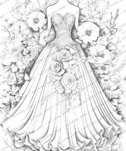 Floral Dress Coloring
