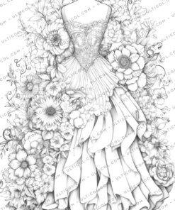 Floral Dress Coloring