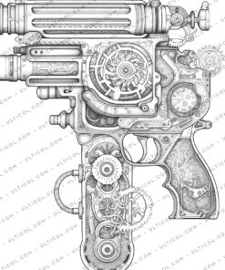 steampunk gun Coloring