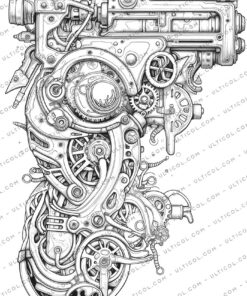 steampunk gun Coloring