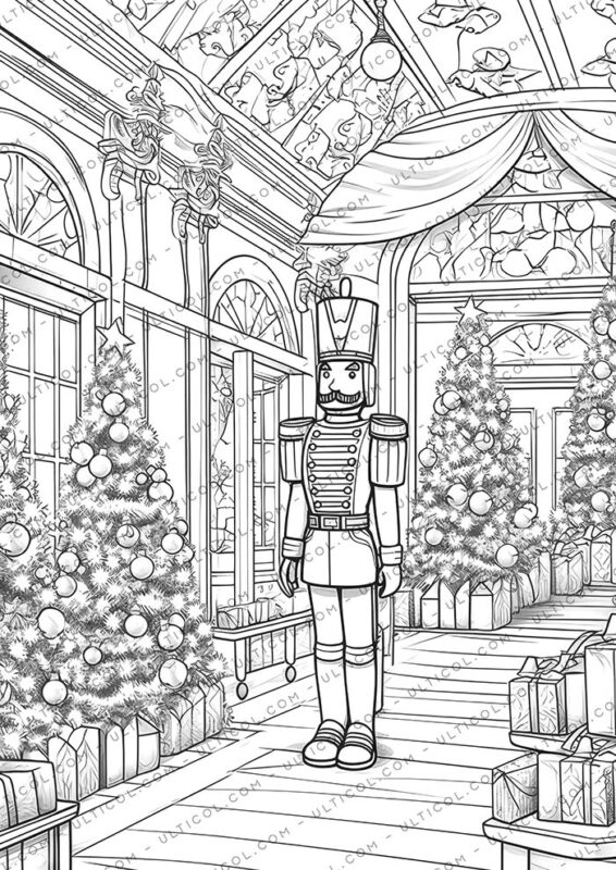 Christmas Nutcracker Coloring Pages, Printable Xmas Noel Holiday