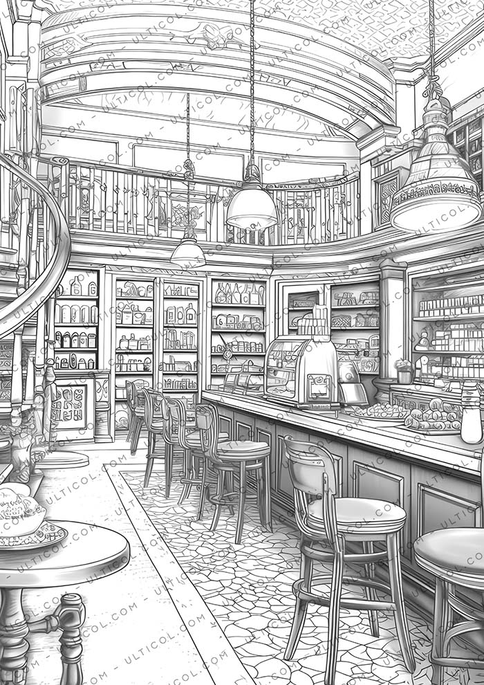 Coffee shop Coloring