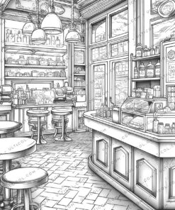 Coffee shop Coloring
