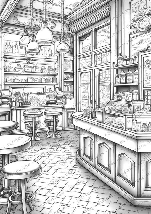 Coffee shop Coloring