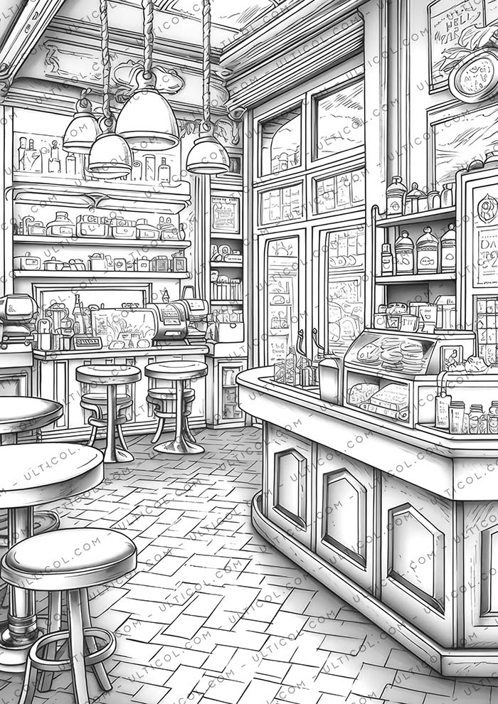 Coffee shop Coloring