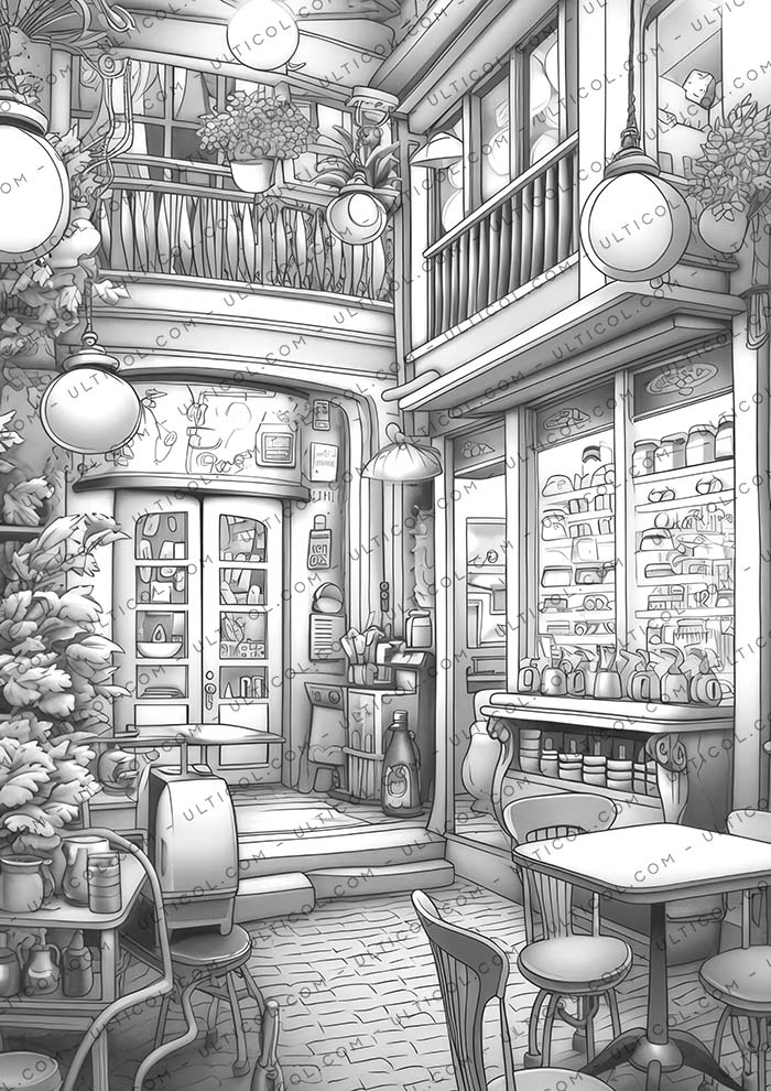 Coffee shop Coloring