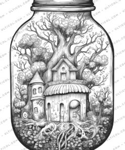 Enchanted Forest Jars Coloring
