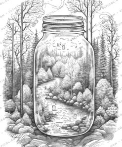 Enchanted Forest Jars Coloring
