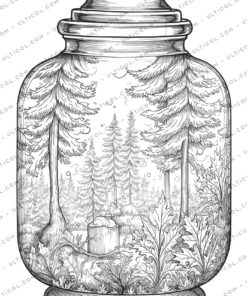 Enchanted Forest Jars Coloring