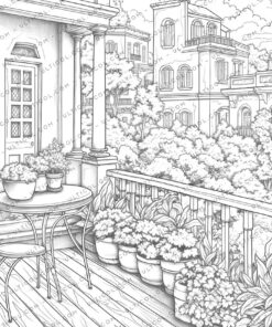 Charming Balcony Garden Coloring