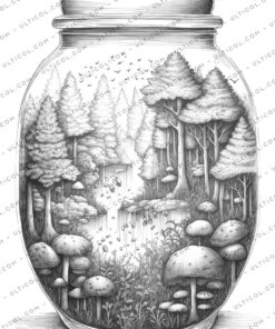 Enchanted Forest Jars Coloring